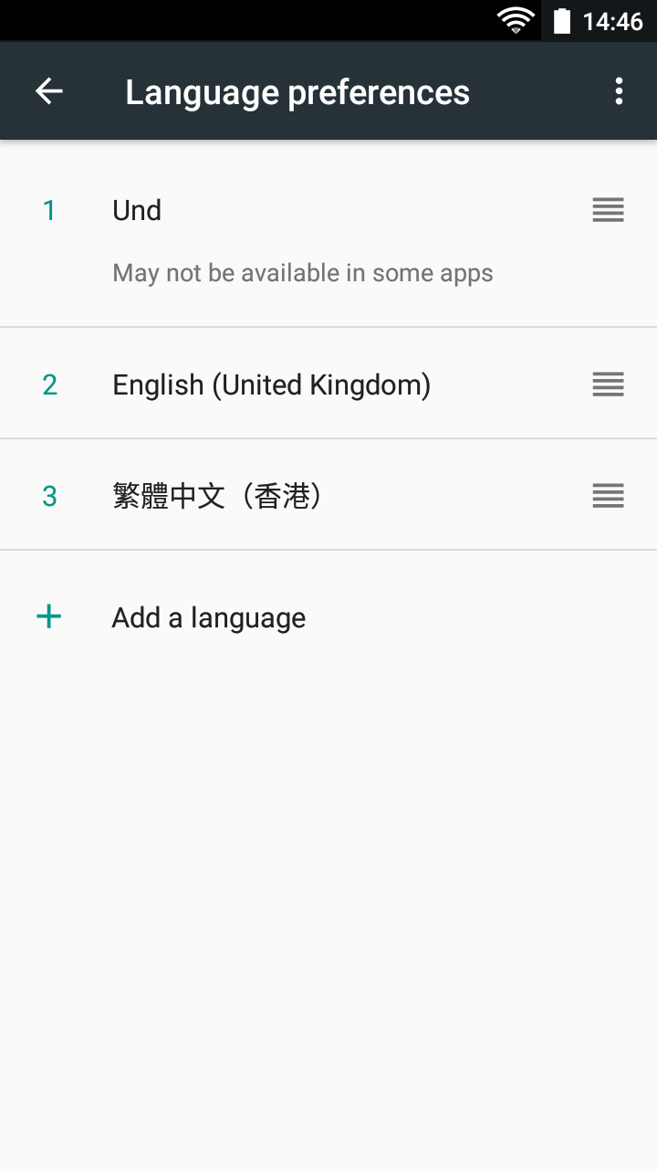 select language