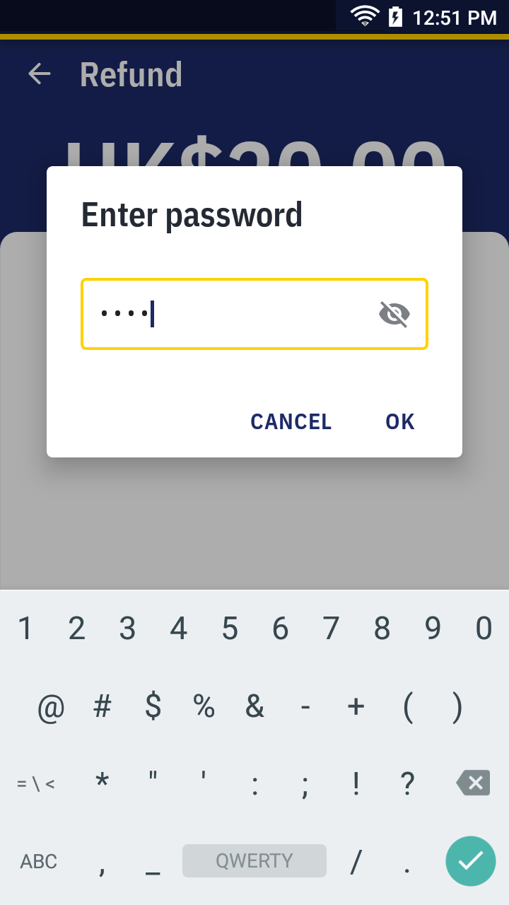 enter operation password