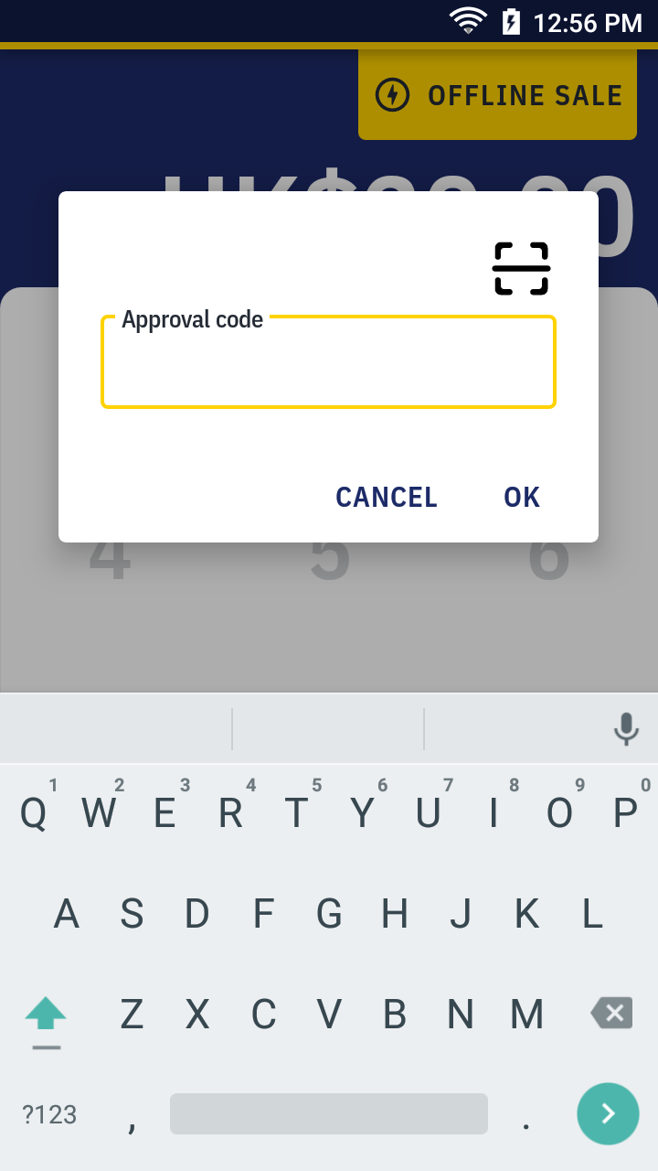 enter approval codes